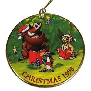 Disney Grolier ‘Tis the Season “Jungle Bells” Ornament Lion King Simba Pumbaa